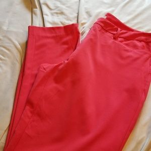 Coral color ankle dress pants